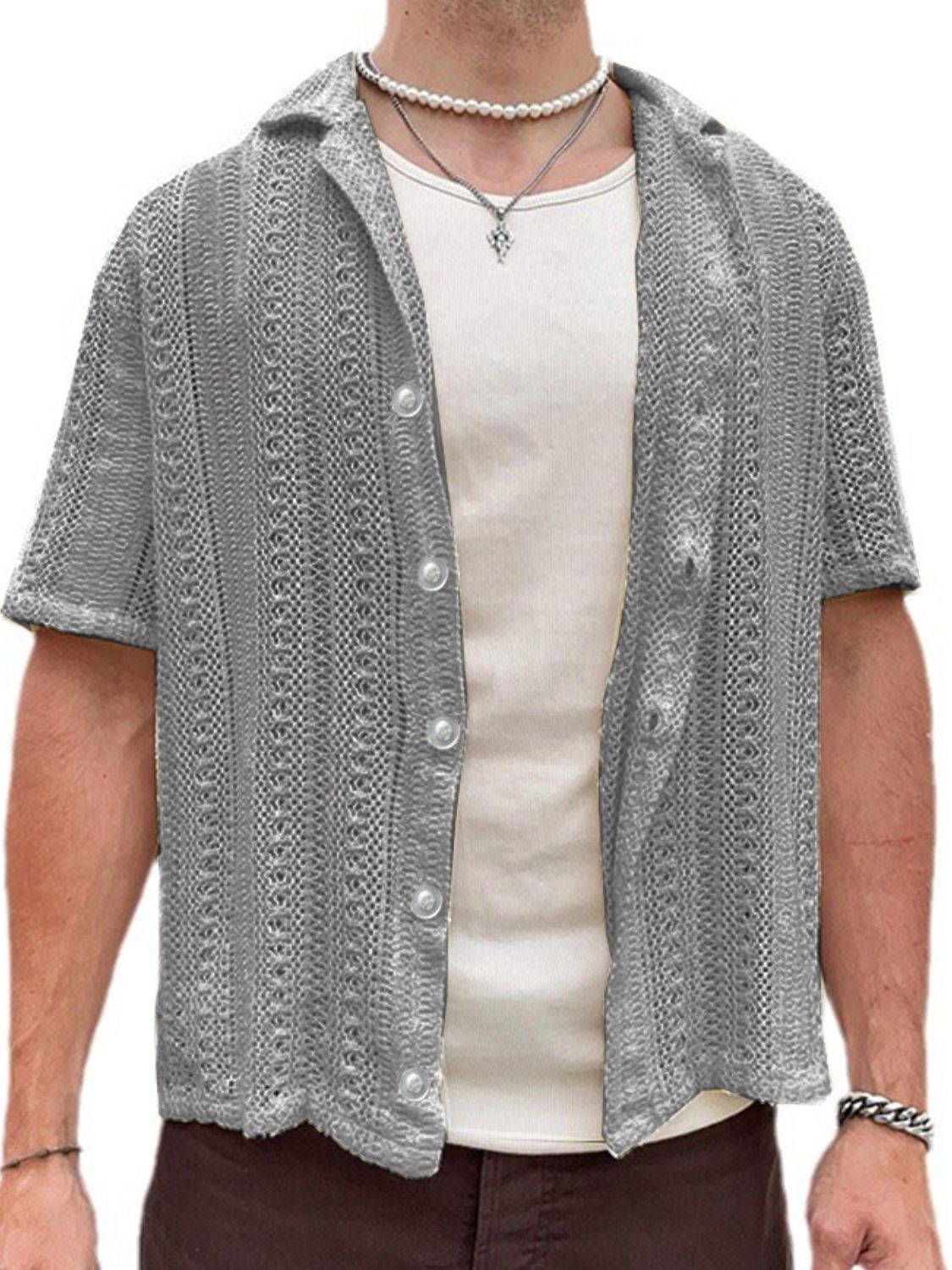 Men's Full Size Button Down Short Sleeve Shirt Plus Size - Damned Threads